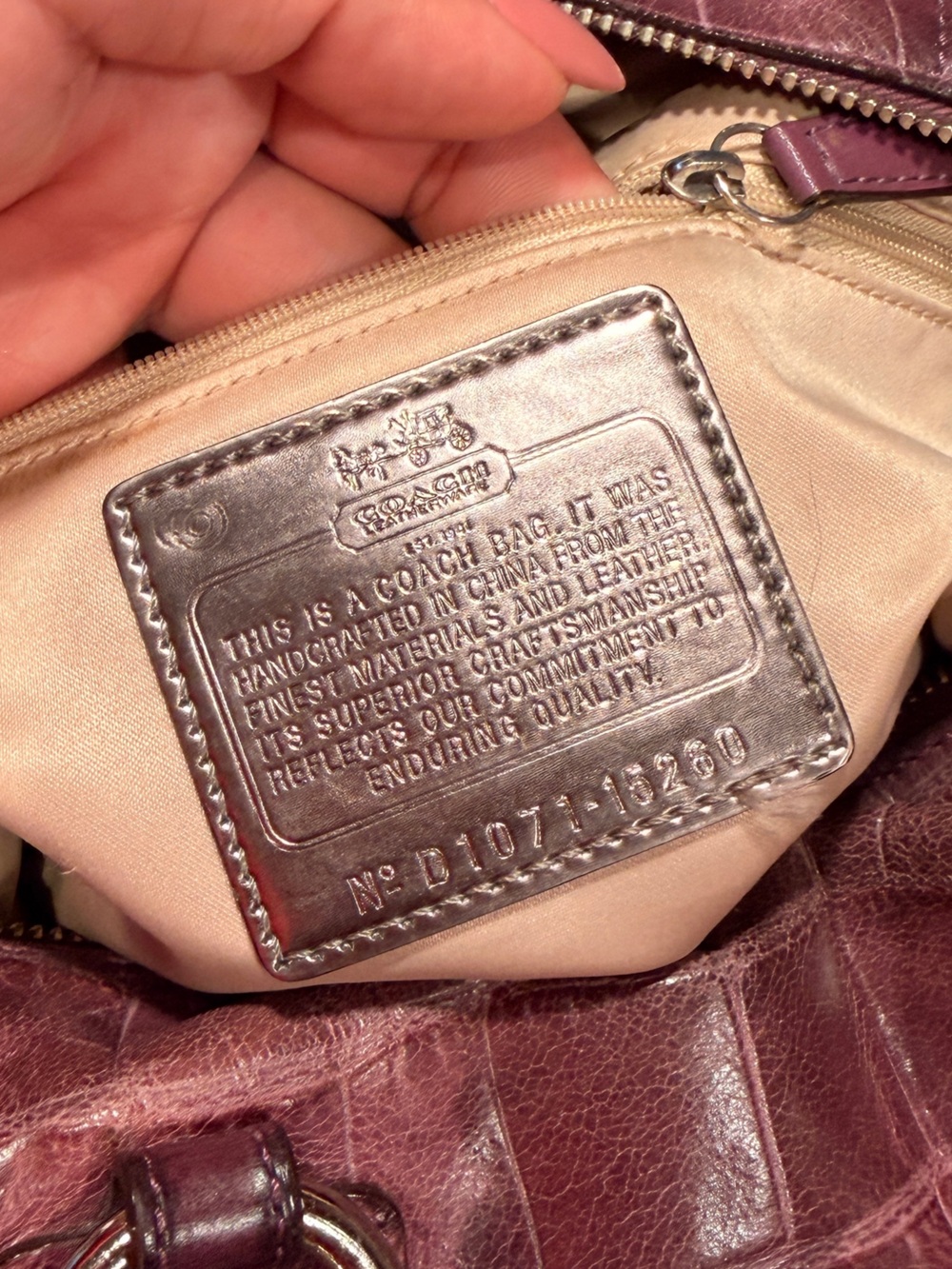 Coach 2010 Madison Audrey Purple Croc Embossed Leather Satchel Bag - Picture 3 of 13